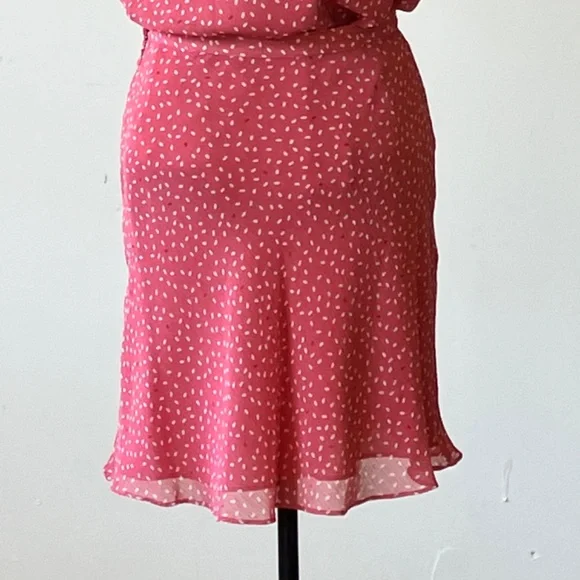 Covington Sheer lightweight, pink, white and red two piece skirt set - Picture 7 of 11